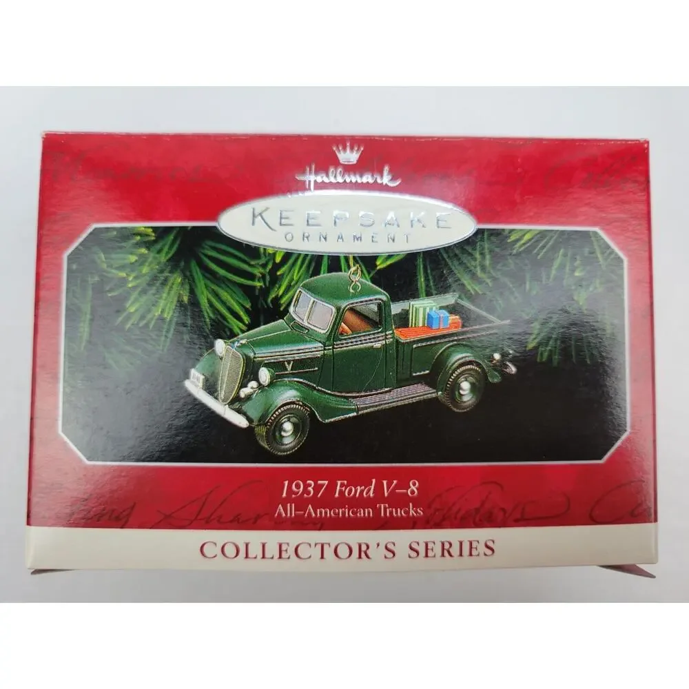 Hallmark Keepsake Ornament 1937 Ford V-8 Pickup All American Trucks #4 New Box